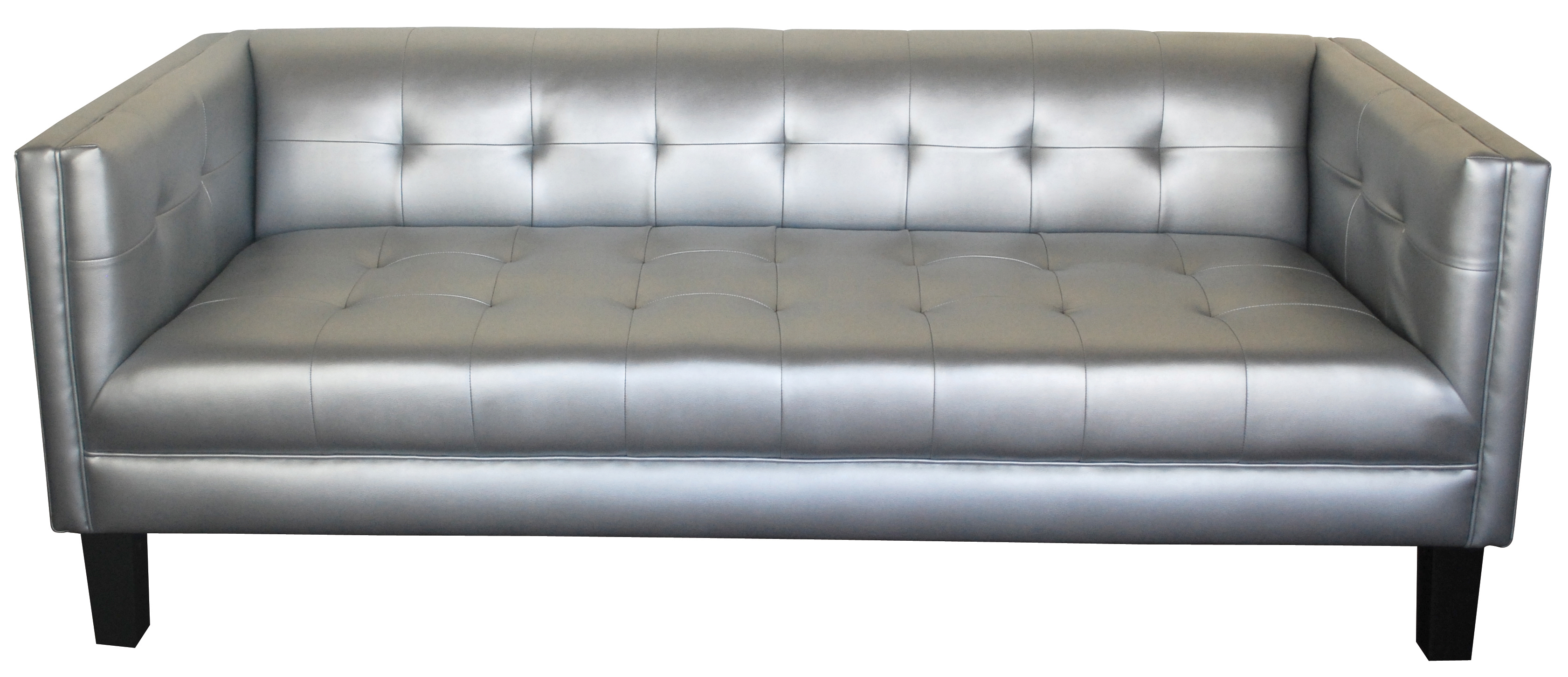 Designer8 Rox Sofa Metallic Silver, Silver Leather Furniture
