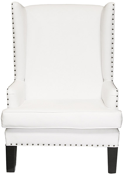 Nailhead White Leather Wingback Chair Web Designer8