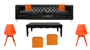 Black and orange furniture